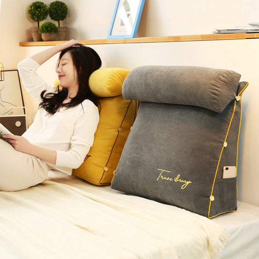 Ergonomic Triangular Back Pillow for Sleeping and Resting | Supportive Pillow for Back Pain Relief and Comfortable Sleep